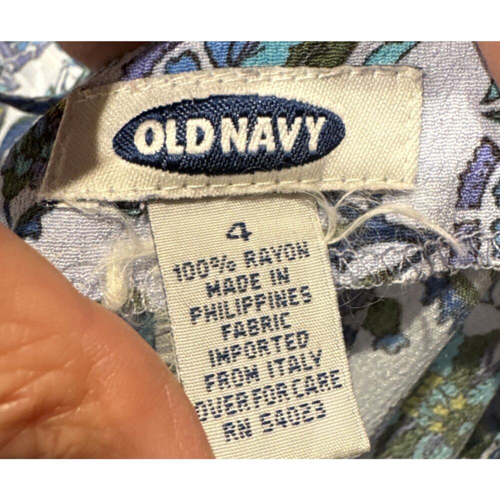 Vintage‎ Old Navy Slip Dress Womens Size 4 Y2K Coquette Blue Print 90s Floral - Picture 6 of 6